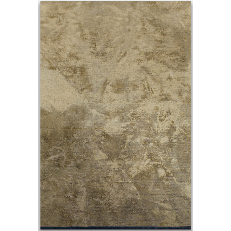 Rapture Abstract Flatweave Gold Area Rug, Rectangle 7'10" x 9'10"
