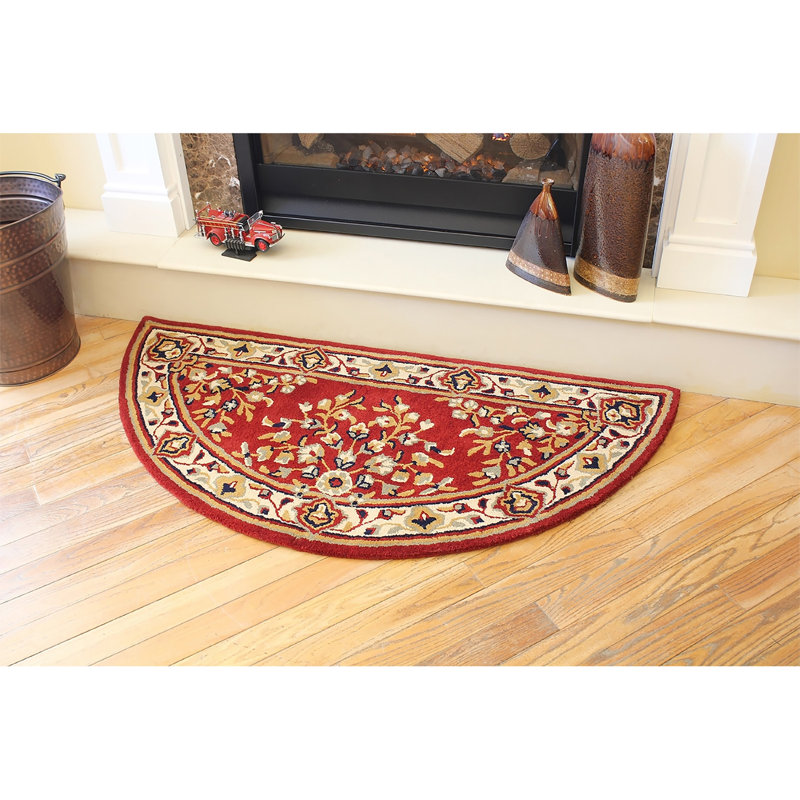 Hearth Hand Tufted Wool Floral Indoor Rug, Half Circle 2'2" x 4'7"
