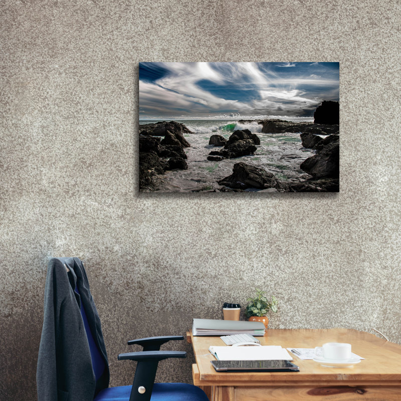 «Tide And Rock» par Verne Varona, reproduction d'art sur toile, H 26 po x l 40 po x P 1,5 po