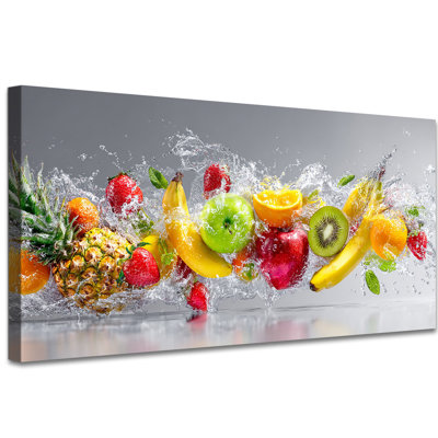 Duran - Vibrant Fruit Canvas Prints for Kitchen Pictures Decoration, Colorful Artwork Wall Decor for Dining Area, Wrapped Canvas Print Pine Frame, 20×40 inches