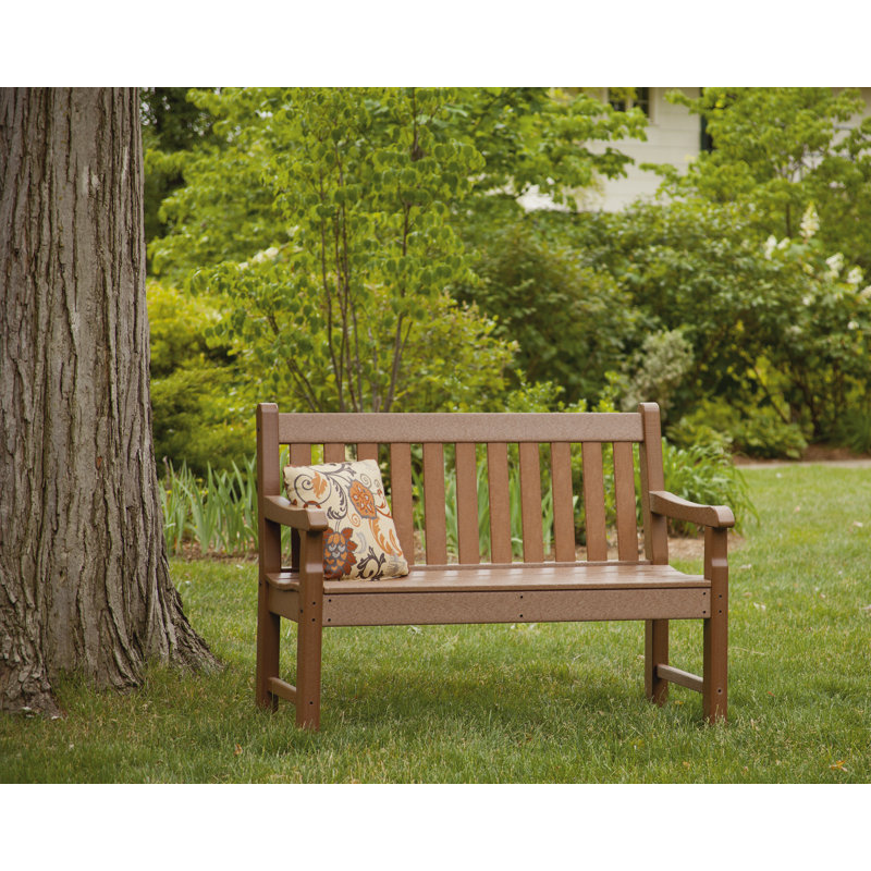 POLYWOOD Rockford Bench, Mahogany, 35.25" H x 48" W x 24" D