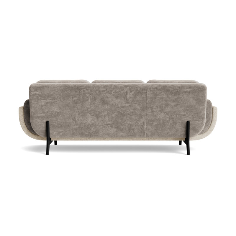 Regatta 100 Sofa, Vintage Chenille-Mink/Textured Slub Weave-Toffee, Black
