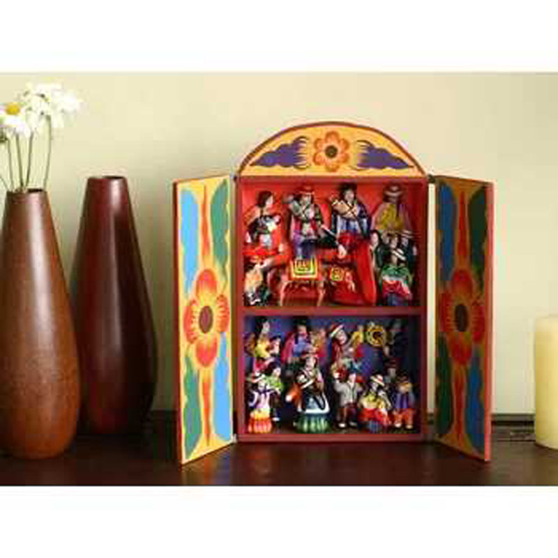 Figurine retablo en bois folk art Barhamsville