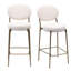 Ensemble de 2 chaises de salle à manger rondes 29 "en velours avec tabouret de bar 29" avec dossier et repose-pieds
