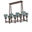 36" Long Prairie Wheat 8 Light Oblong Chandelier