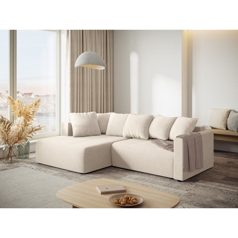 Ironesha 4 Seater Sofa Bed, Beige, Left Hand Facing