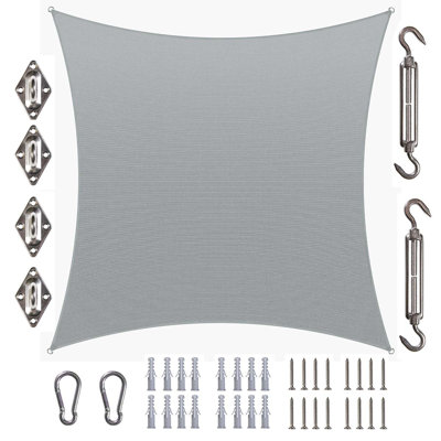 Amgo Square Sun Shade Sail with Hardware Kit