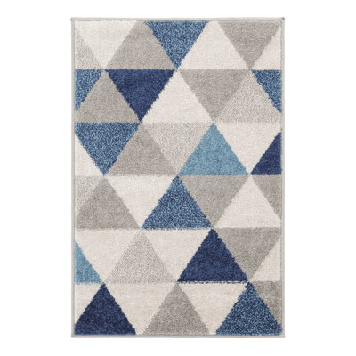 Rivka Power Loom Blue/Grey/Cream Rug