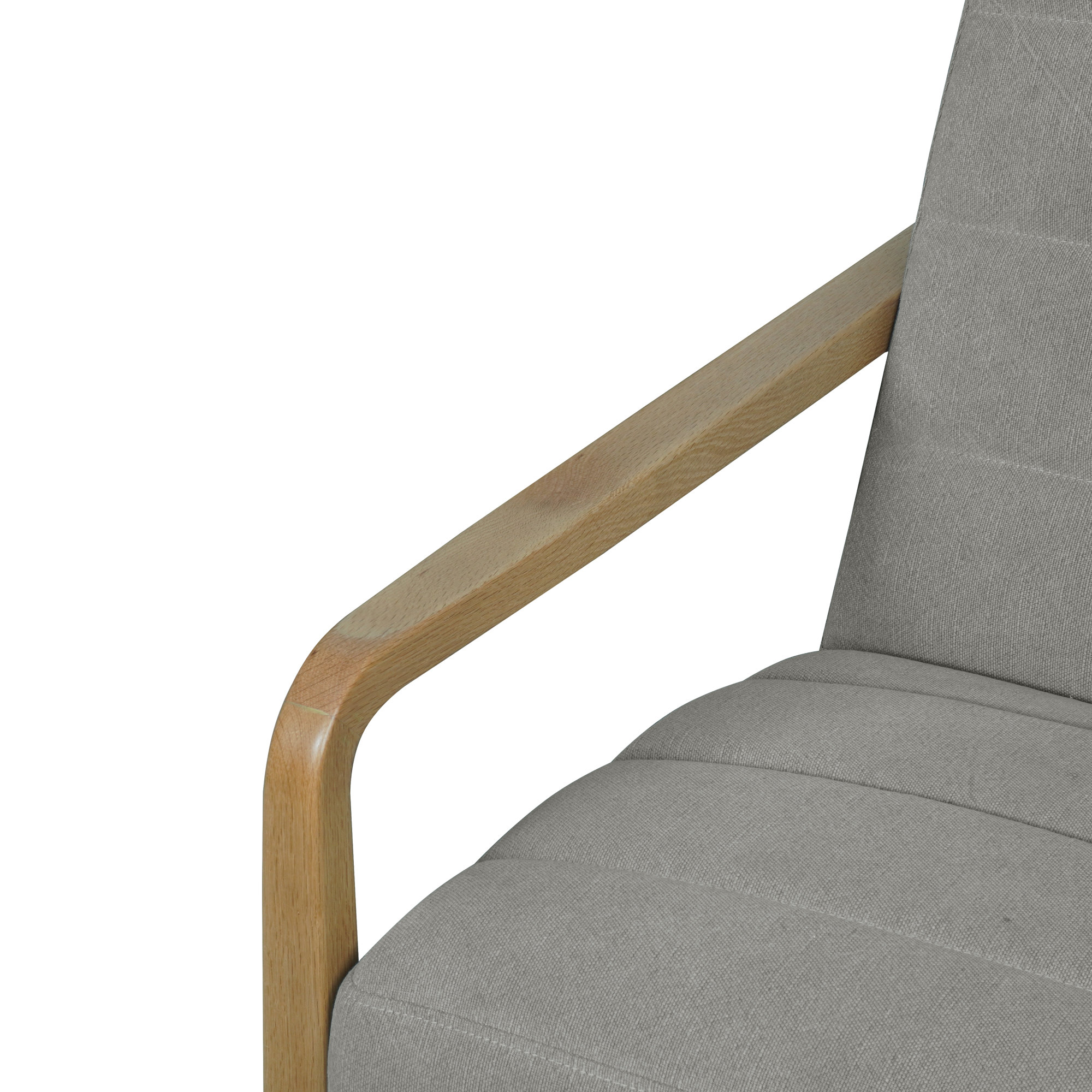 Modern Upholstered Solid Wood Recliner, Gray