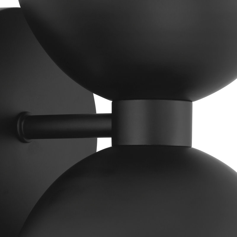 Hunter Erling 1 Light Medium Sconce Wall Light Fixture, Black, Matte Black