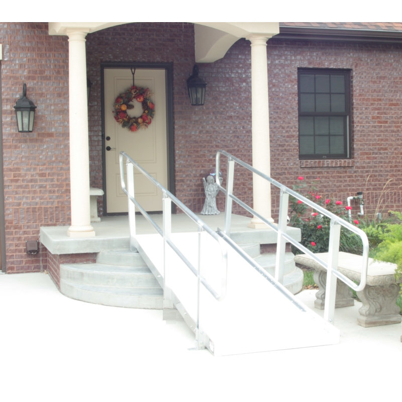 Prairie View Industries Metal Portable Ramp, 84" L x 36" W x 5" D, With Handrails
