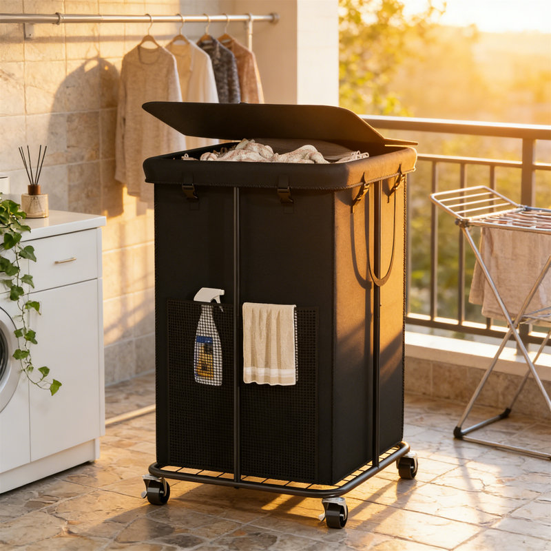 Metal Laundry Room Organiser with Wheels