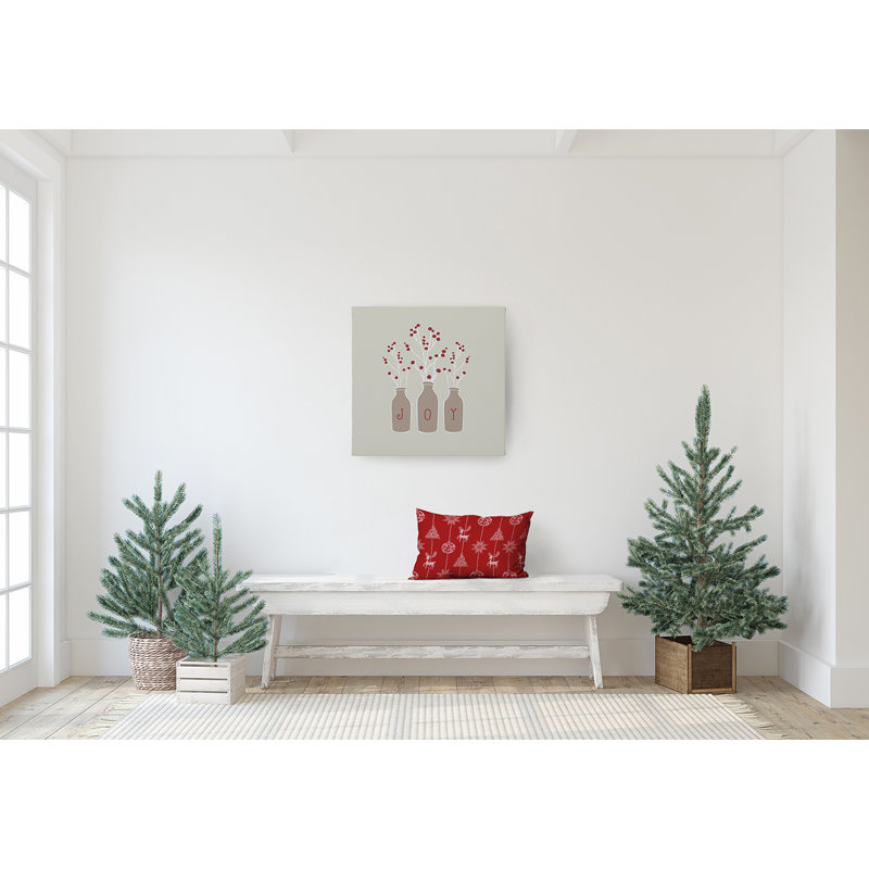Christmas Lines Accent Pillow, 14" H x 20" W, Red