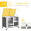 Cage à lapin compacte avec roues transportables - Imperméable, roues intérieures grises, bureau et table d'appoint. Bois imperméable pour 1 ou 2 lapins nains. 36 po x 21 po x 28,75 po. Mouvement simple