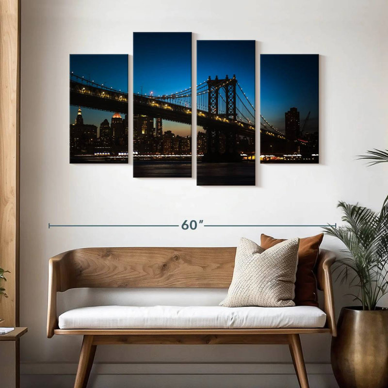Lilie romantique Manhattan Bridge, H 32 po x l 52 po