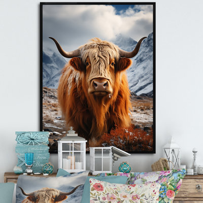 Brown Yaks In Montain IV, reproduction d'art sur toile