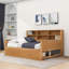Lit de jour en bois avec tablettes de rangement, tiroirs et station de charge-926561928-926561934