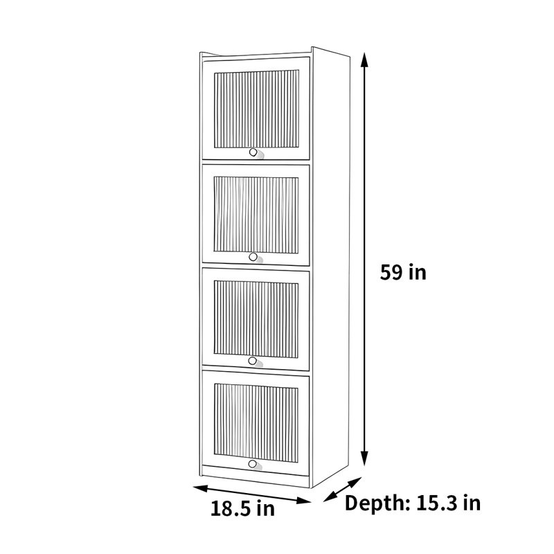 Fleischer, (4 Shelves) 59"H x 18.5"W x 15.3"D, Dark Brown