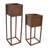 Modern Simplicity Assorted Square Black Metal Outdoor Planter - Brown-2129566268