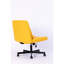 Fauteuil de bureau croisé réglable en lin jaune avec roulettes, idéal pour une utilisation à l'intérieur, offrant un réglage de la hauteur et des roulettes pivotantes à 360 °-1012374885
