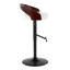 Tabouret de bar contemporain réglable avec pivotant 17,5 x 19 x 39 en similicuir 2 pièces noir