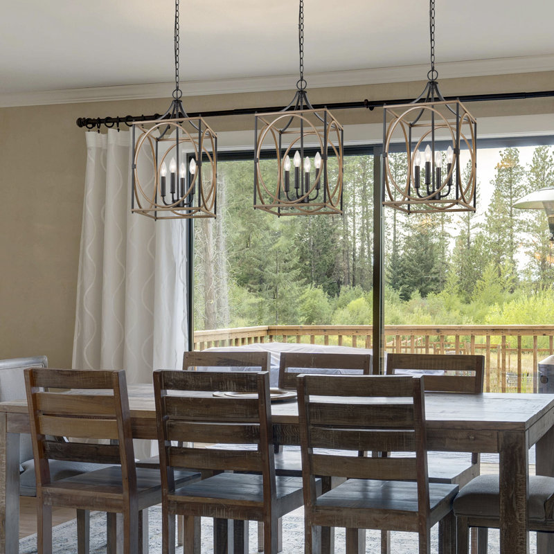 Lustre géométrique 4 lumières façon bougie