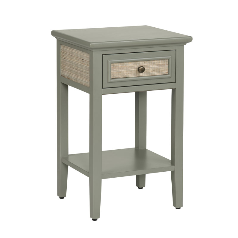 Luna Rectangle Green Solid Wood Accent_End Table