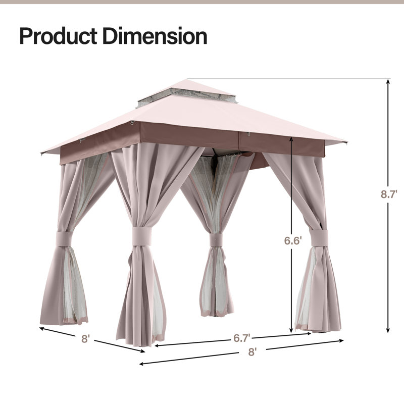 Pavillon de jardin en acier, Beige