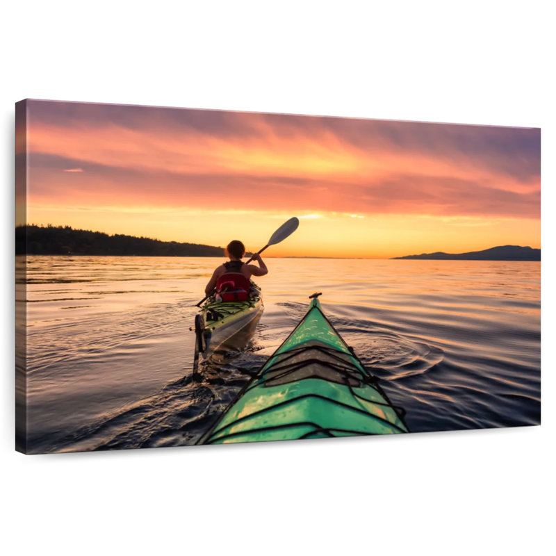 Gillard kayak au coucher du soleil, H 24 po x l 36 po