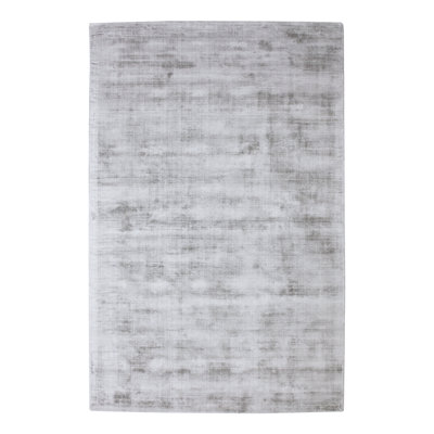 Silk Area Rug in Light Gray