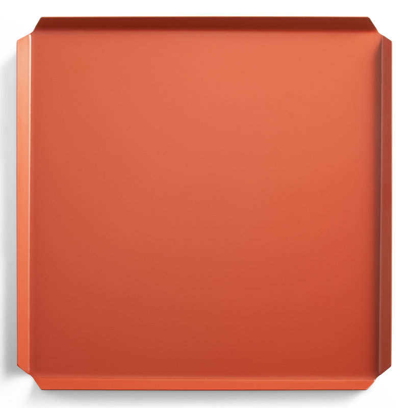 Square Decorative Tray, Orange/Pink/White