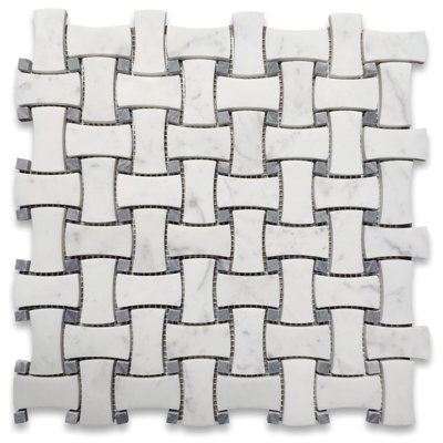 12" x 12" Marble Basketweave Mosaic Wall & Floor Tile