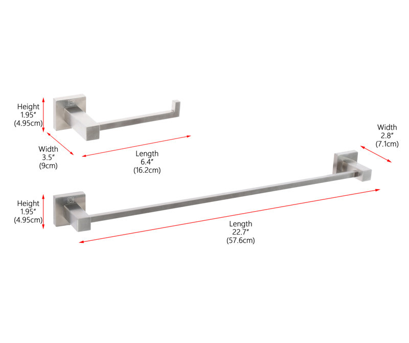 Isla 2 - Piece Bathroom Hardware Set, Brushed Nickel