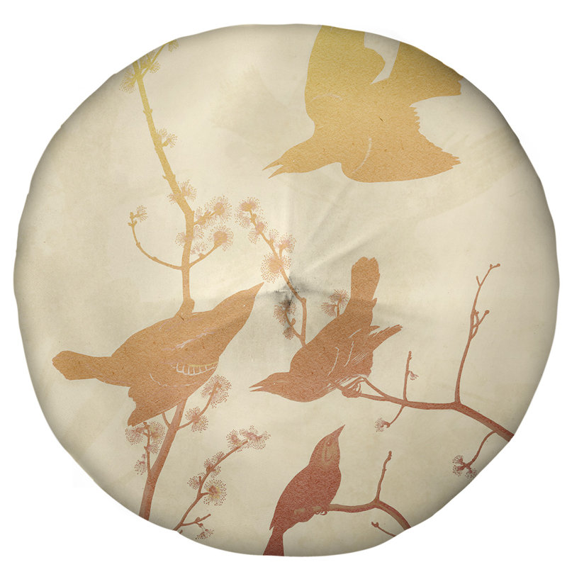 Coussin de plancher rond, 31,5 po x 63 po, Jaune / dégradé orange