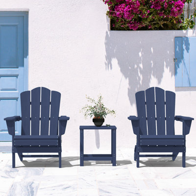 HDPE Plastic Folding Adirondack Chairs with Side Table