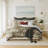Greenwood Ivory/Red Linen Duvet Cover Set-64097706