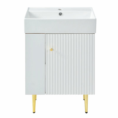 Bathroom Vanity, Combo Cabinet, Bathroom Storage Cabinet, Left Side Storage, Modern Bathroom Vanity With Storage
