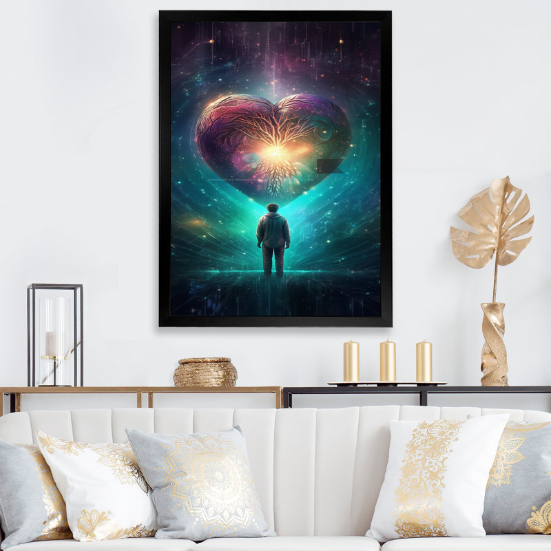 " Surrendering To The Eternal Heart ", Black Single Picture Framed, 32" H x 24" W x 1" D