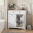 Farmhouse Storage Cabinet With Drawer And Adjustable Shelf, White Kitchen Cabinet With Countertop, Modern Coffee Bar Console Cabinet For Kitchen, Dining Room, Bathroom, Entryway, Bathroom Storage