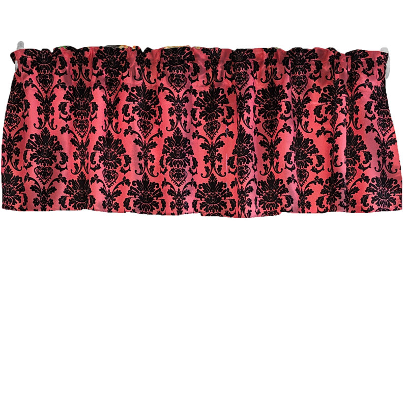Cantonnière florale en damas 58 po, L 58 po x L 14 po, Corail