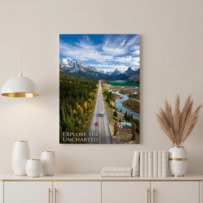 Art mural sur toile Gallery Wrap pour le salon, la chambre à coucher, le bureau ou le vestibule - décoration murale décorative avec chemin de montagne