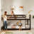 46.6" Low Bunk Bed for Kids, Solid Wood Twin over Twin with Full-Length Guardrails, Low Profile Design-70167704