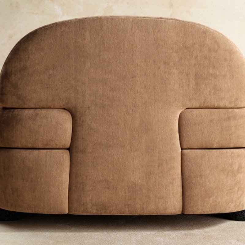 Canapé de style crème avec revêtement en tissu doux, H 26,77 po x l 78,74 po x P 21,65 po