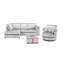 4 Seater Velvet Sofa & Chaise-134973893