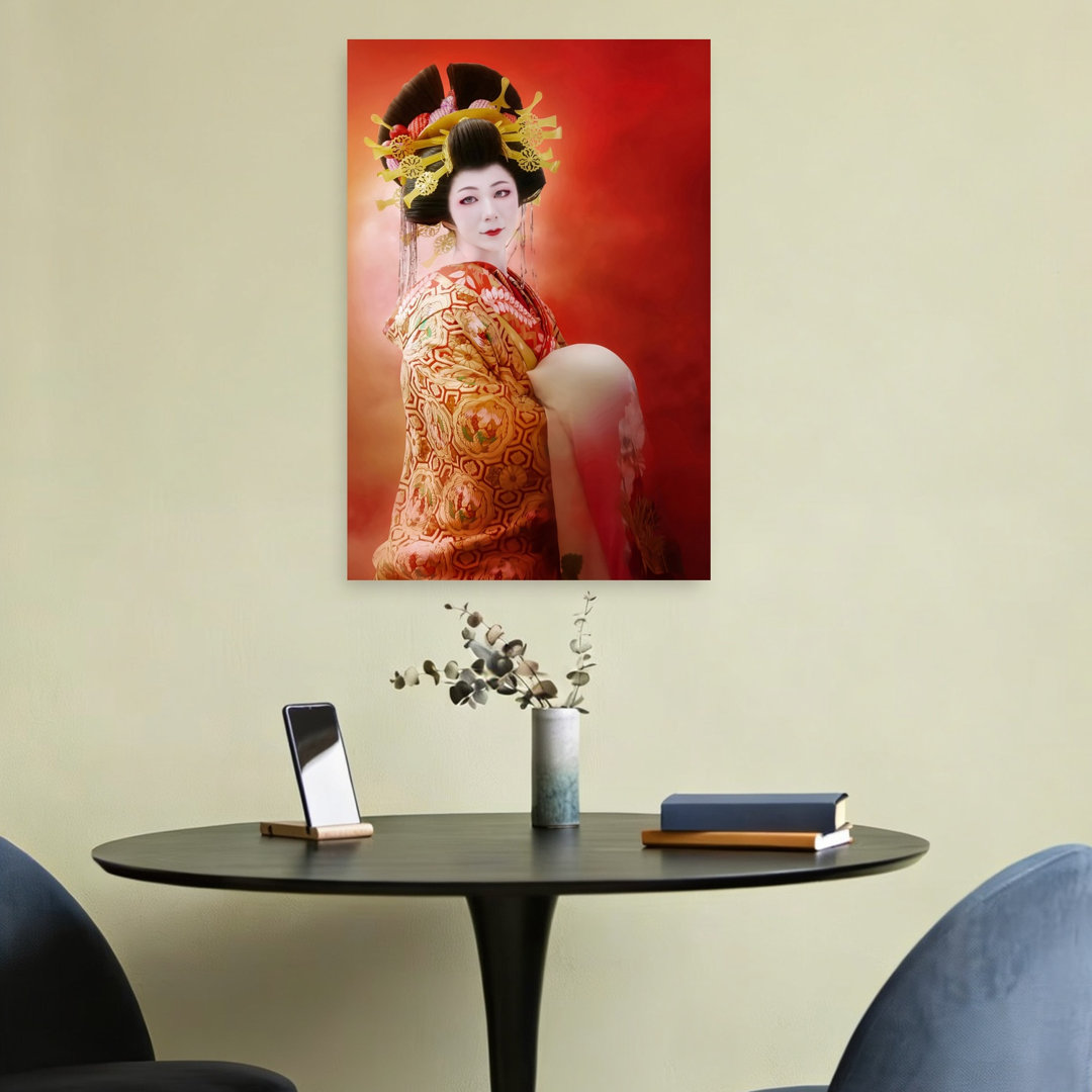 Elegant Japanese Geisha Classic Elegant Serene Portrait Wall Art Print
