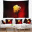 Tapisserie en polyester floral magnifique rose de couleur avec accessoires suspendus inclus-28490632