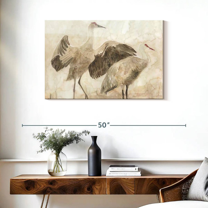 Brampt Two Sandhill Cranes, 24" H x 36" W