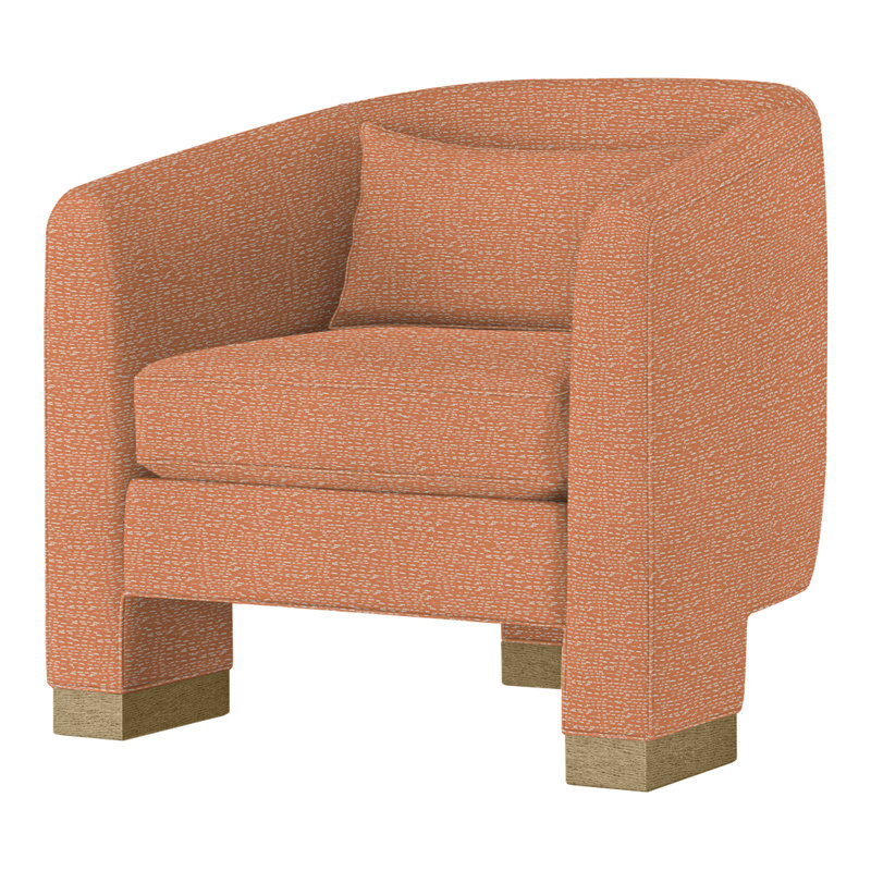 TAU Upholstery Barrel Chair, Dune, Perigold Arigato Mango