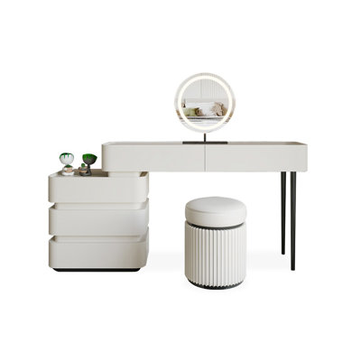Makeup Vanity with Light mirror,5 drawers,Power Outlet