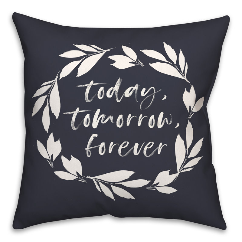 Coussin décoratif intérieur / extérieur en polyester , H 18 po x l 18 po, Bleu marine